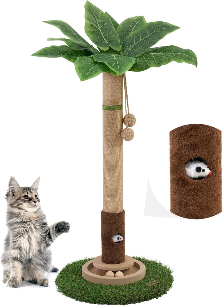 Katzenkratzbaum, 89,9 cm hoch, Katzenkratzbaum für Indoor-Katzen mit Katzenspielzeug, Mausloch und i