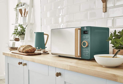 Swan Nordic Digital Mikrowelle 20L, 6 Betriebsstufen, 800W Leistung, Timer 30 min, Easy Clean, Aufta