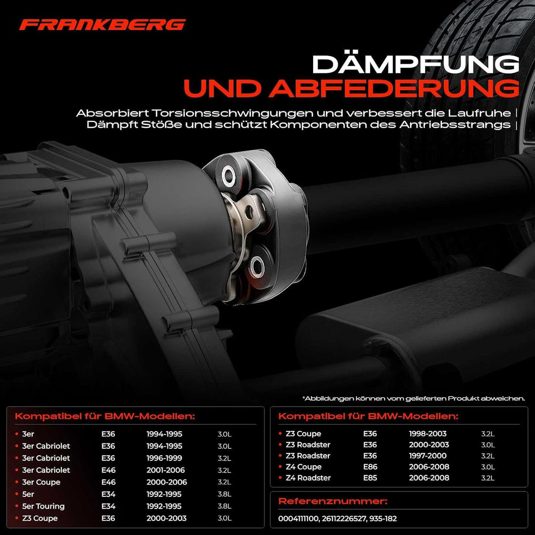 Frankberg Gelenkscheibe Hardyscheibe Vorne Kompatibel mit 3er E46 3.2L 2000-2006 5er E34 3.8L 1992-1