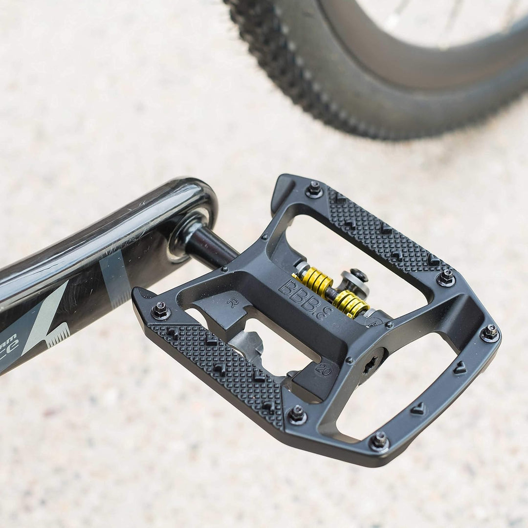 BBB Cycling Fahrrad Pedale Aluminium CrMo SPD Klickpedale und Flat für MTB Urban Electric Fahrrad An