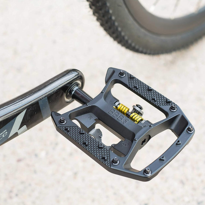 BBB Cycling Fahrrad Pedale Aluminium CrMo SPD Klickpedale und Flat für MTB Urban Electric Fahrrad An