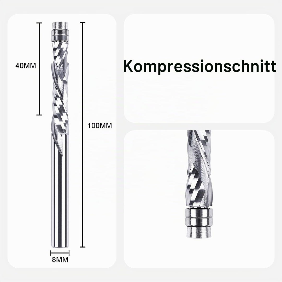 SpeTool Bündigfräser 8mm Schaft Spiralnutfräser Extra Lang Kopierfräser für Oberfräse Up&amp;Down Kompre