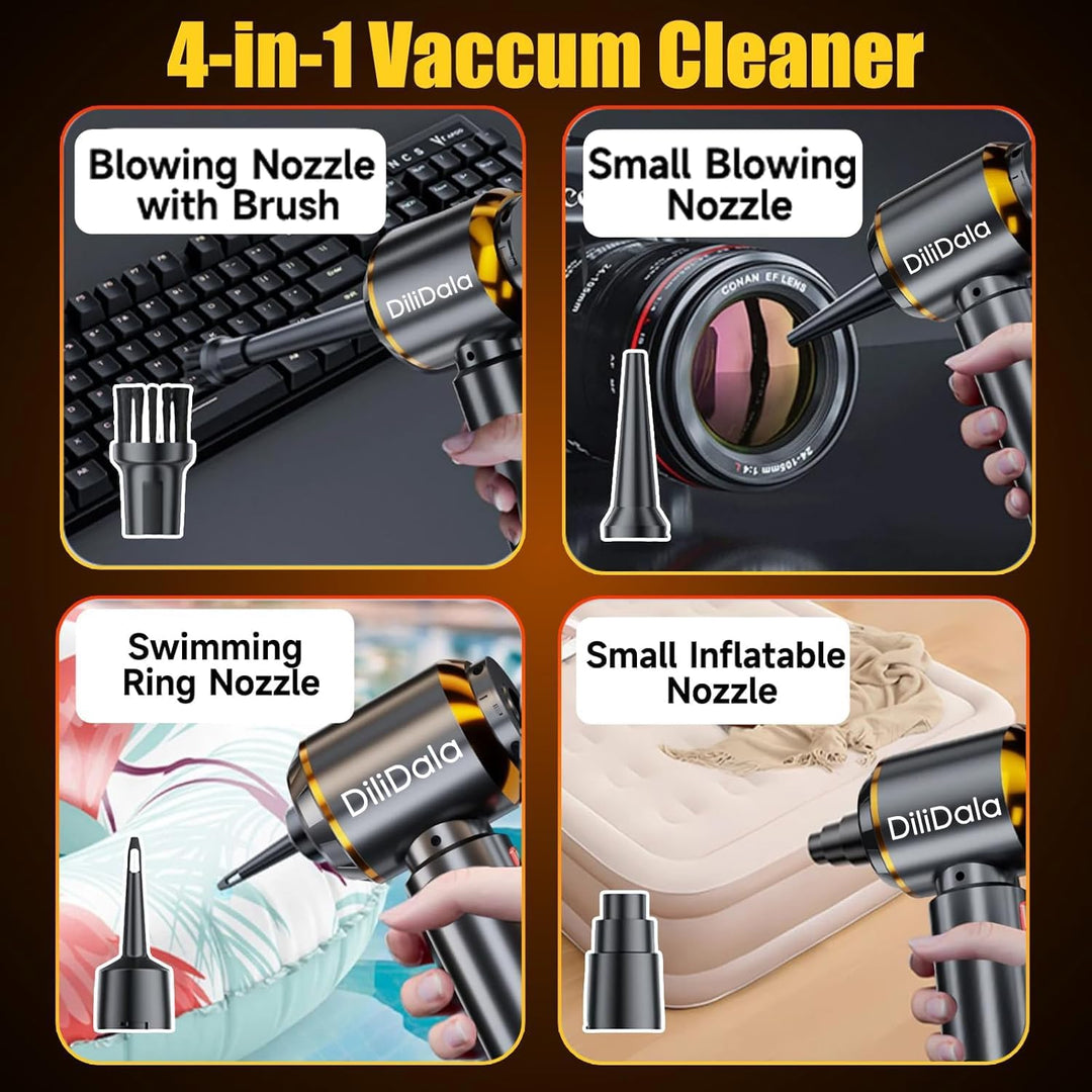 Handstaubsauger Akku, 25000PA Autostaubsauger Akku Testsieger, EIN-Touch-Staubbehälter Handstaubsaug