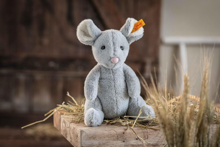 Steiff 056246 Soft Cuddly Friends Cheesy Maus, Gray Violet, 19cm