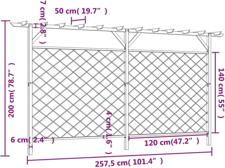vidaXL Kiefer Imprägniert Blumengitter Pergola Rankgitter Rankhilfe Rosenbogen
