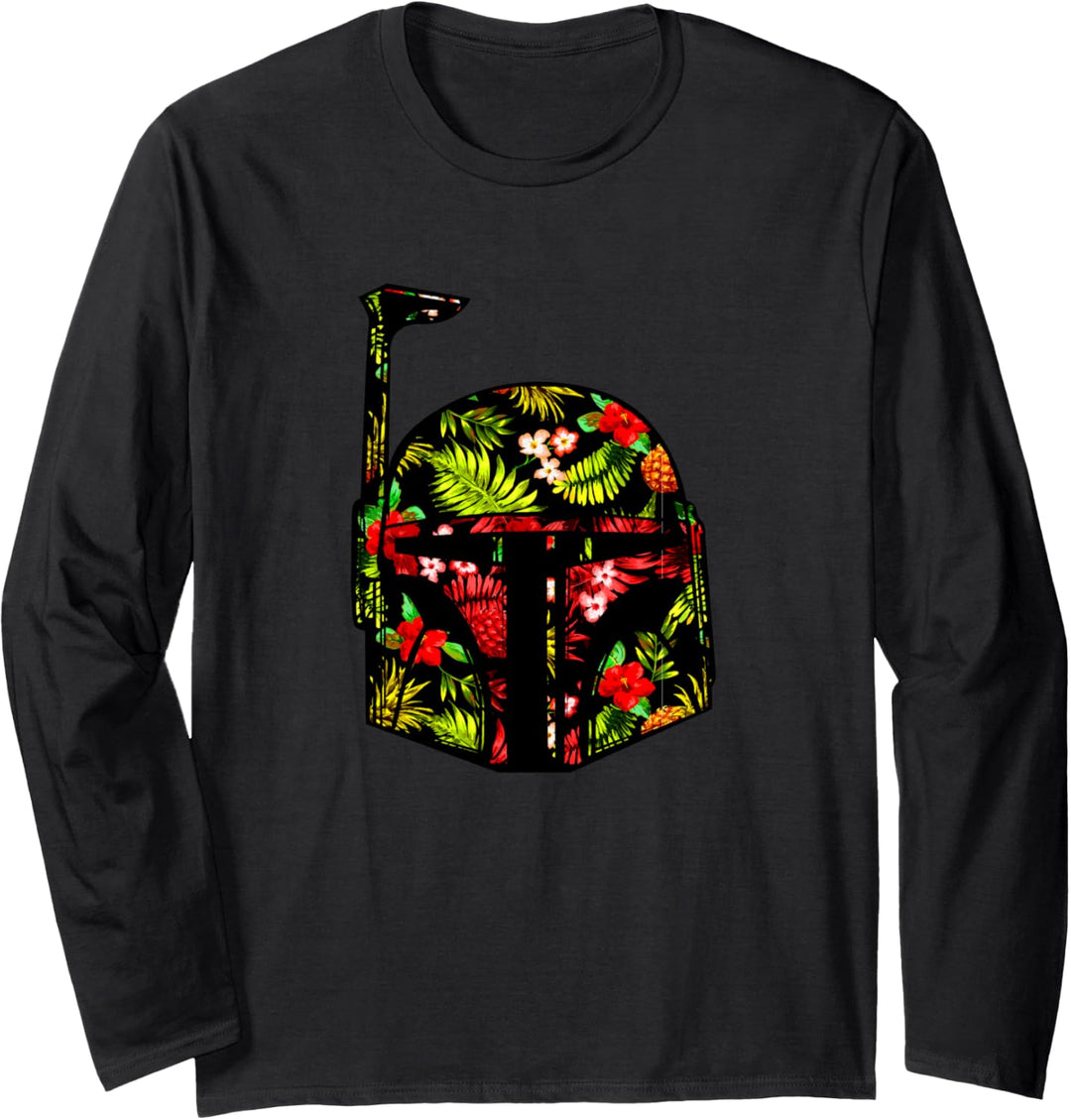 Star Wars Boba Fett Tropical Print Helmet Langarmshirt