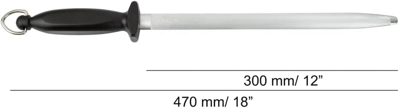 Arcos Serie Wetzstahl - Wetzstahl Kunststoffgriff - Körper Kohlenstoffstahl Chrom beschichtet 300 mm