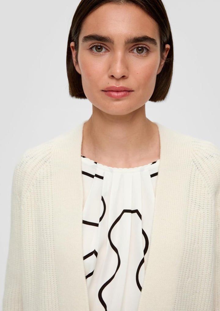 s.Oliver Damen Strickjacke, 42 Creme