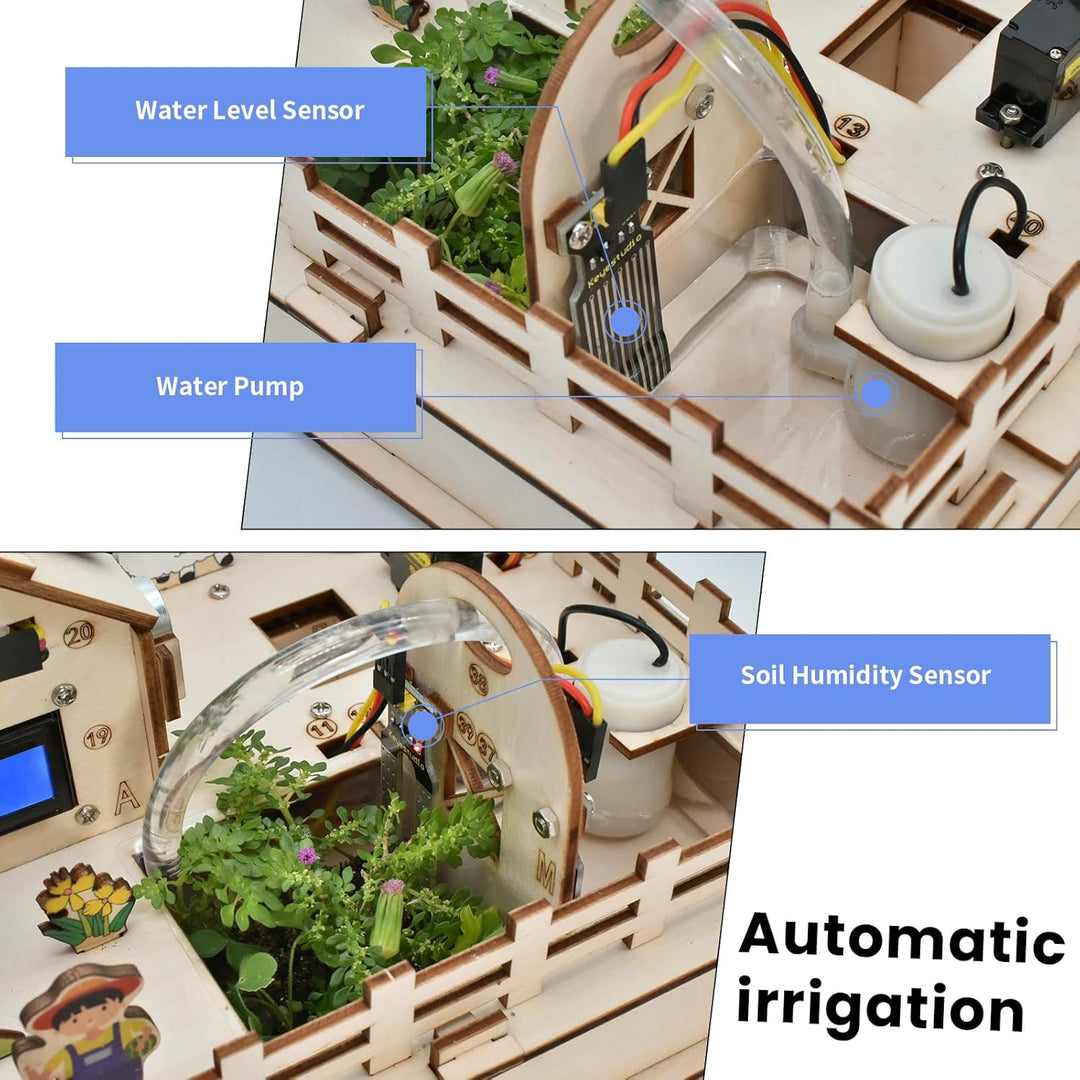 KEYESTUDIO ESP32 IoT Smart Farm Starter Kit for Arduino and Scratch Programming, DIY Sensor Kit STEM