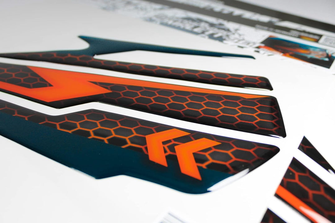 Tankpad Kniepad kompatibel für KTM 1290 Super Duke R Orange Blau X800474 Knee-Pad, Knee-Pad