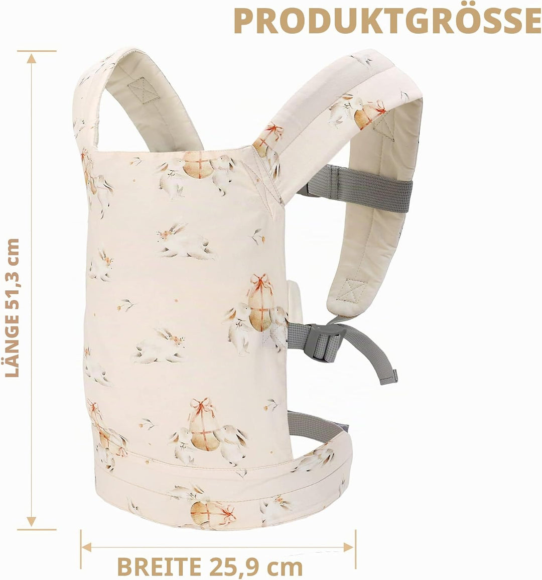 Miracle Baby Babypuppentrage für Kinder, Vorder- und Rückentrage mit verstellbaren Trägern für Mädch