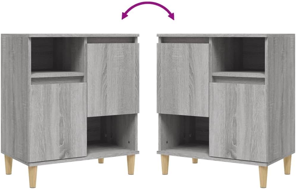 vidaXL Sideboard, Kommode mit 4 Fächern 2 Türen, Highboard Wohnzimmerschrank mit Holzbeinen, Schrank