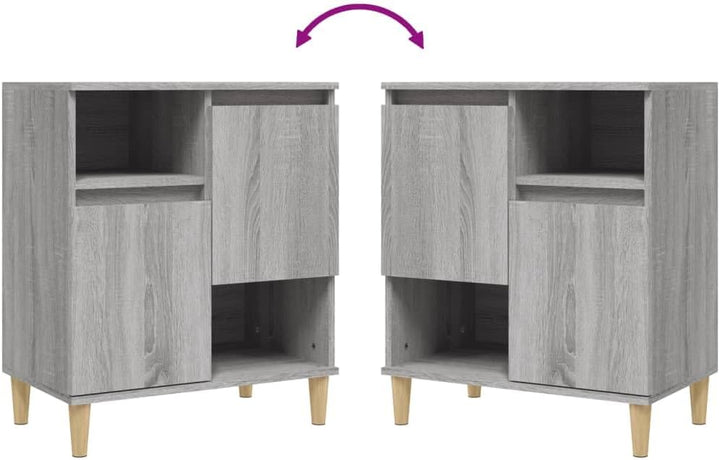 vidaXL Sideboard, Kommode mit 4 Fächern 2 Türen, Highboard Wohnzimmerschrank mit Holzbeinen, Schrank