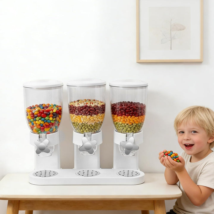 Müslispender,3 x 2L Dreifach Cerealienspender,Getreidespender