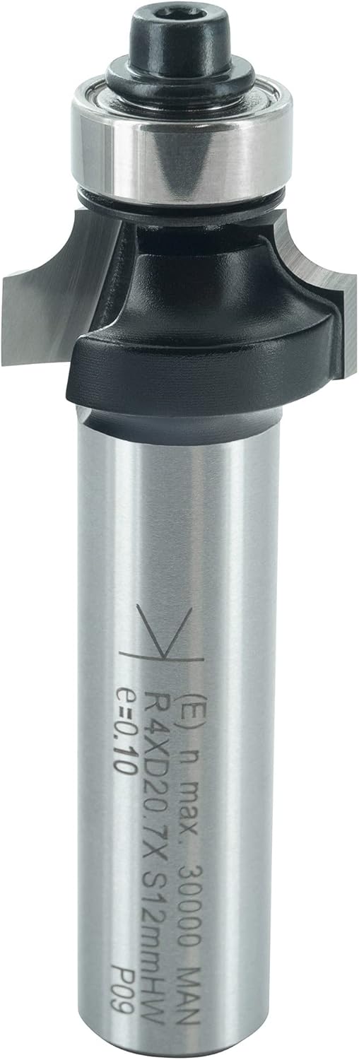 ENT 14364 Abrundfräser HW, Schaft (S) 12 mm, Durchmesser (D) 20,7 mm, NL 9,5 mm, R 4 mm, SL 40 mm, m