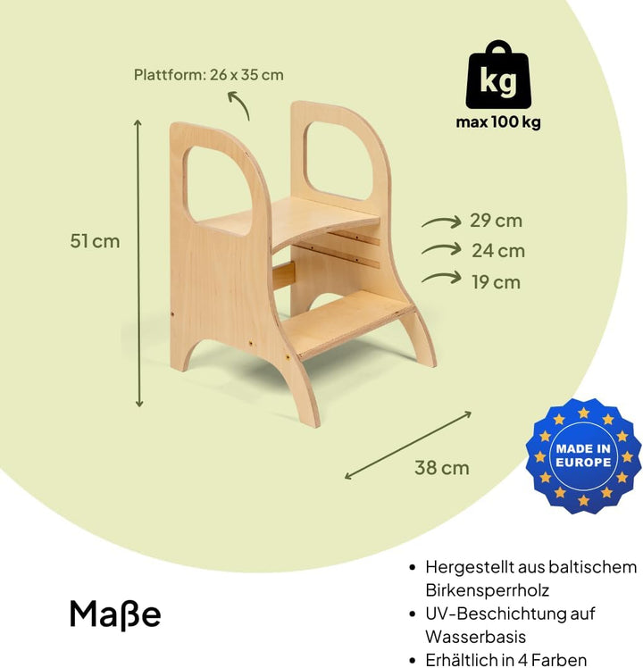 Ette Tete MIIMO • Höhenverstellbarer Tritthocker für Kleinkinder • Toilettenhocker für das Töpfchent