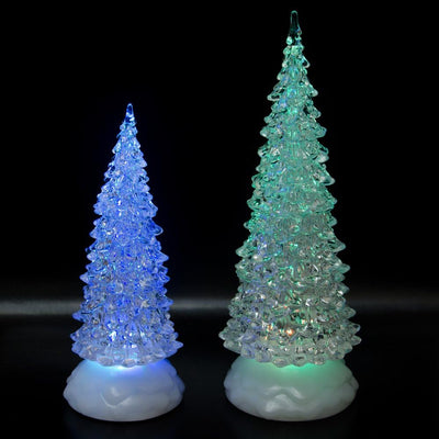 Tronje LED Christbaum 27cm Weihnachtsbaum mit Timer USB Tannenbaum beleuchteter Acrylbaum Wechselfar