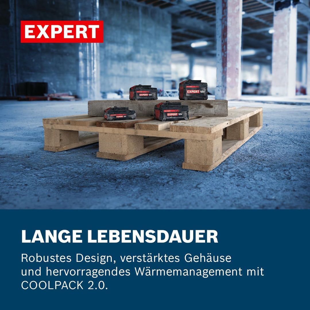 Bosch EXPERT 18V System Hochleistungs-Starter-Set: 2x EXBA18V-150 + 1x ultraschnelles Ladegerät EXAL