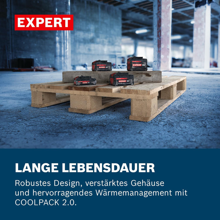 Bosch EXPERT 18V System Hochleistungs-Starter-Set: 2x EXBA18V-150 + 1x ultraschnelles Ladegerät EXAL