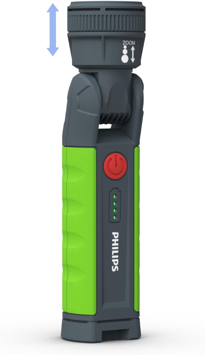 Philips Xperion 3000 Zoom LED-Arbeitsleuchte, robuste wiederaufladbare Werkstattlampe mit Zoomfunkti