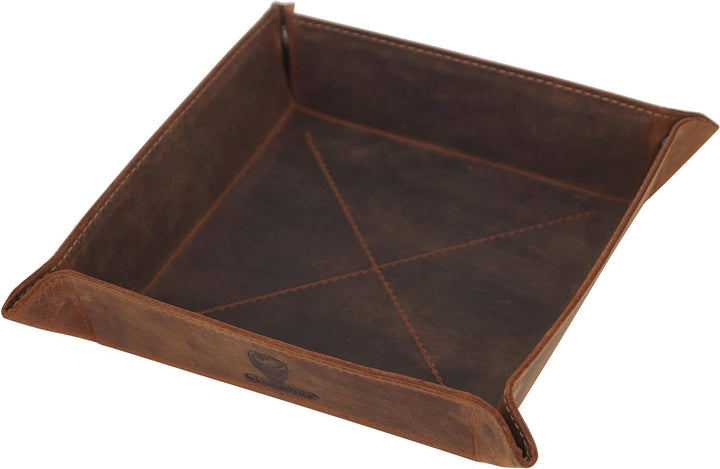 GERMANUS Taschenleerer Ablage Leder braun