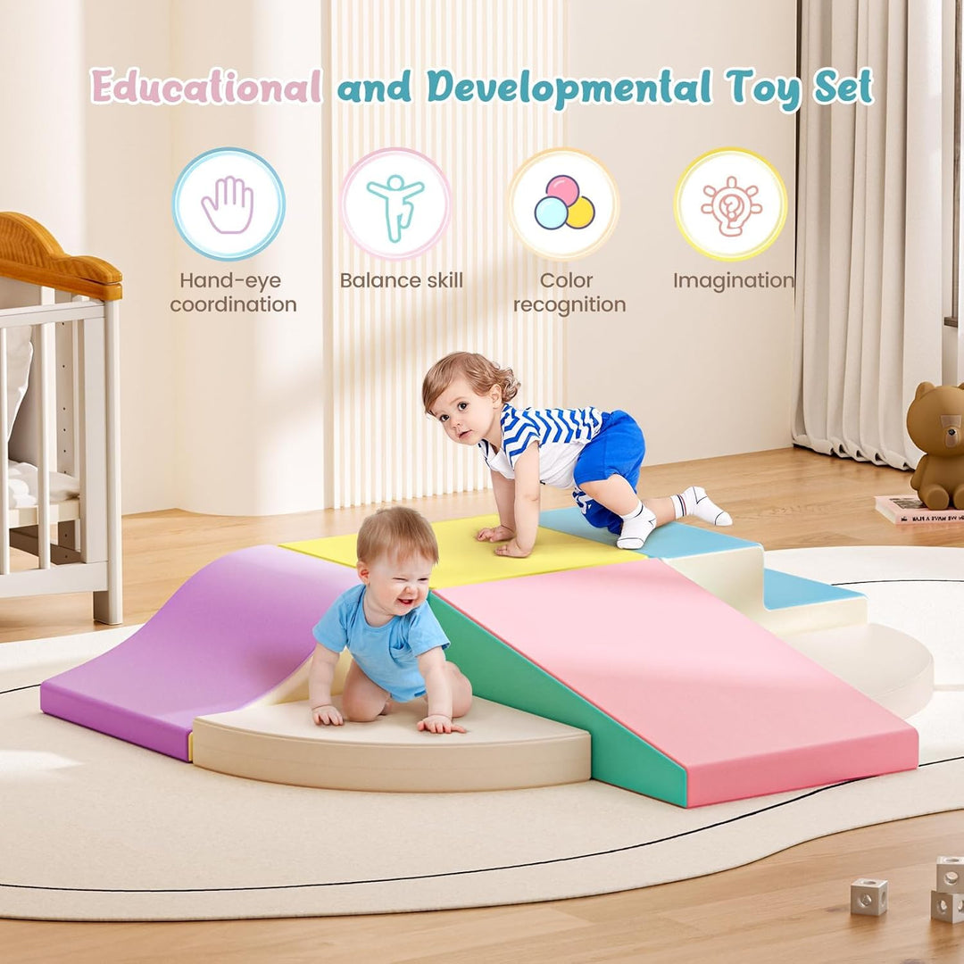 Klettersteine für Kleinkinder 6er Set Schaumstoff-Bausteine weiche Kletterblöcke für Kinder ab 1 Jah