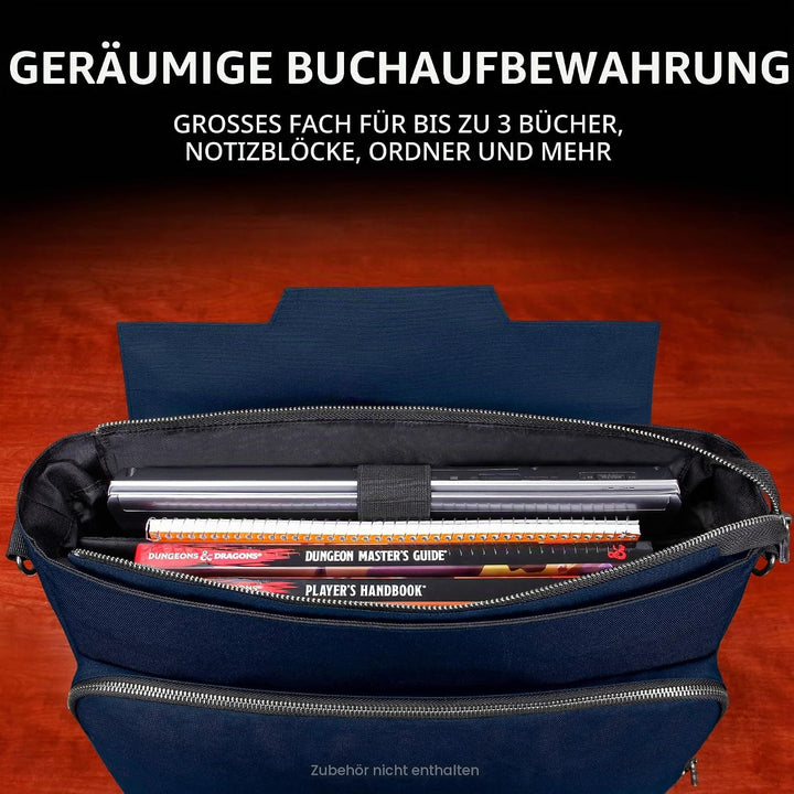 ENHANCE Player's Essentials DnD-Tasche, Sammleredition - Umhängetasche aus Drachenhaut für 2–4 Büche