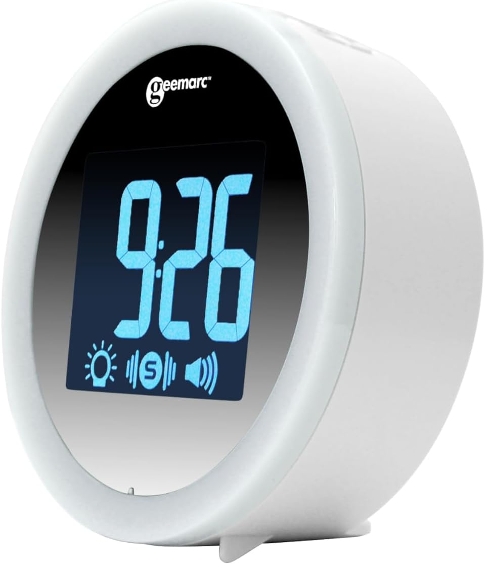 Wecker mit 95dB lautem Alarm, Blitzlicht und Vibrationskissen - Geemarc Wake 'N' Shake Star weckt La