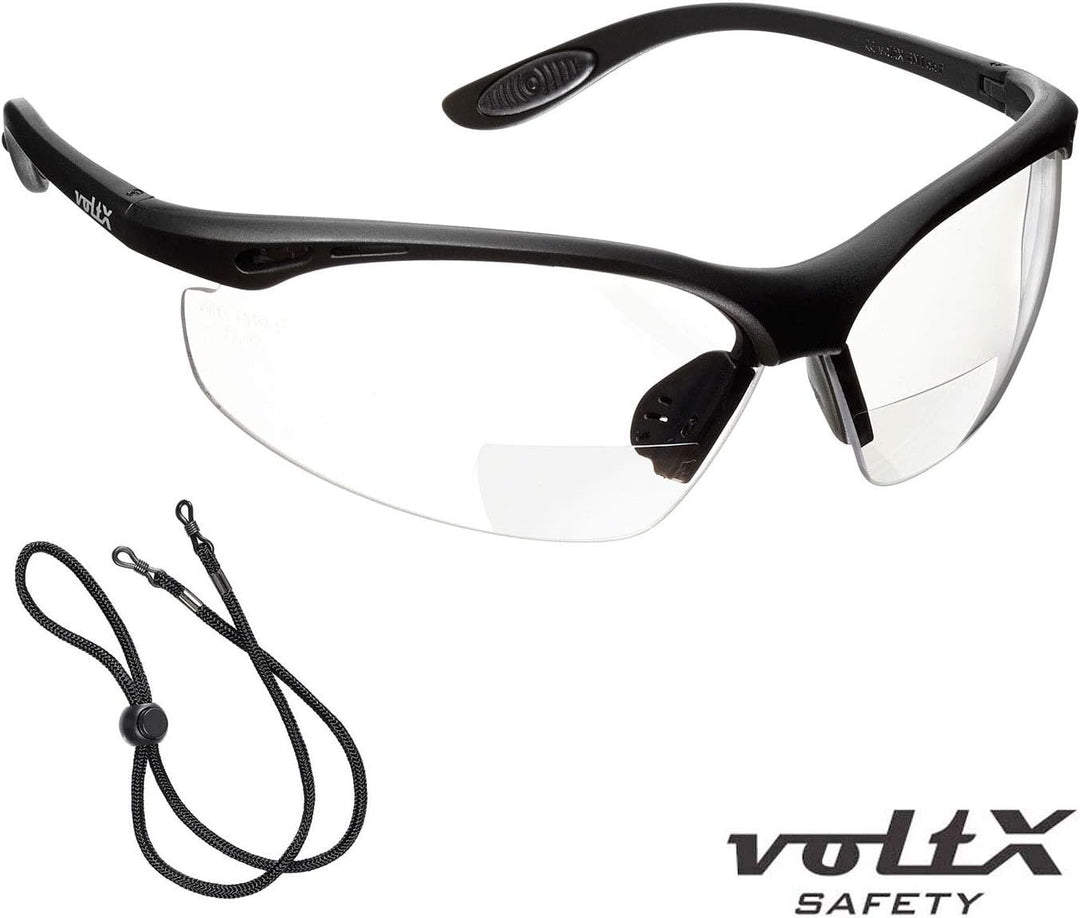 voltX 3 x Constructor' BIFOKALE Schutzbrille mit Lesehilfe (+3.0 Dioptrie klare, gelbe & polarisiert