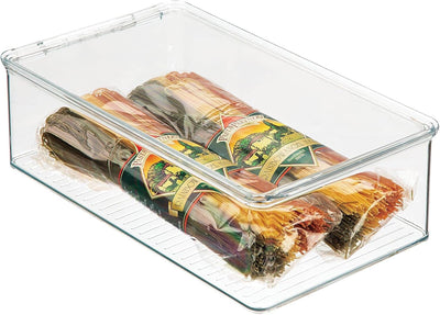 mDesign 4er-Set Kühlschrankbox – Kühlschrank Vorratsdose mit Deckel – lebensmittelechte Aufbewahrung