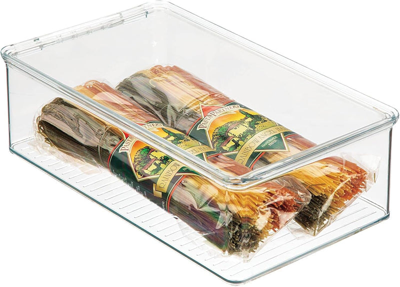 mDesign 4er-Set Kühlschrankbox – Kühlschrank Vorratsdose mit Deckel – lebensmittelechte Aufbewahrung