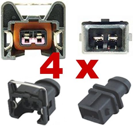 Greenspirits KFZ Ersatz Stecker – Einspritzdüse Benziner – Bosch EV1 Short (4 x Set) 1287013003, 1 2