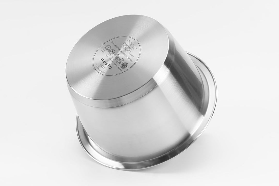 cookvision Edelstahltopf, Chrom-Nickel-Edelstahl, platzsparend, Induktionstopf für alle Herdarten, I