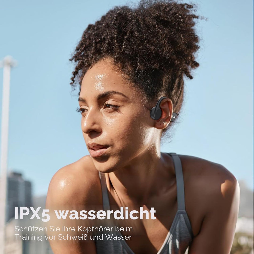 IFECCO Knochenschall Kopfhörer Bluetooth 6.2 - Open Ear Bone Conduction Kopfhörer Kabellos,IPX5 wass