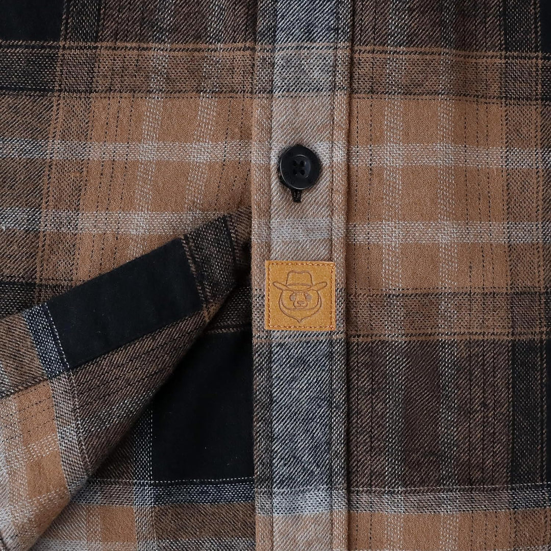 Dubinik® 6 oz Flanellhemd Herren Flanellhemden Herren Langarm Regular Fit Kariert Button Down Warm F