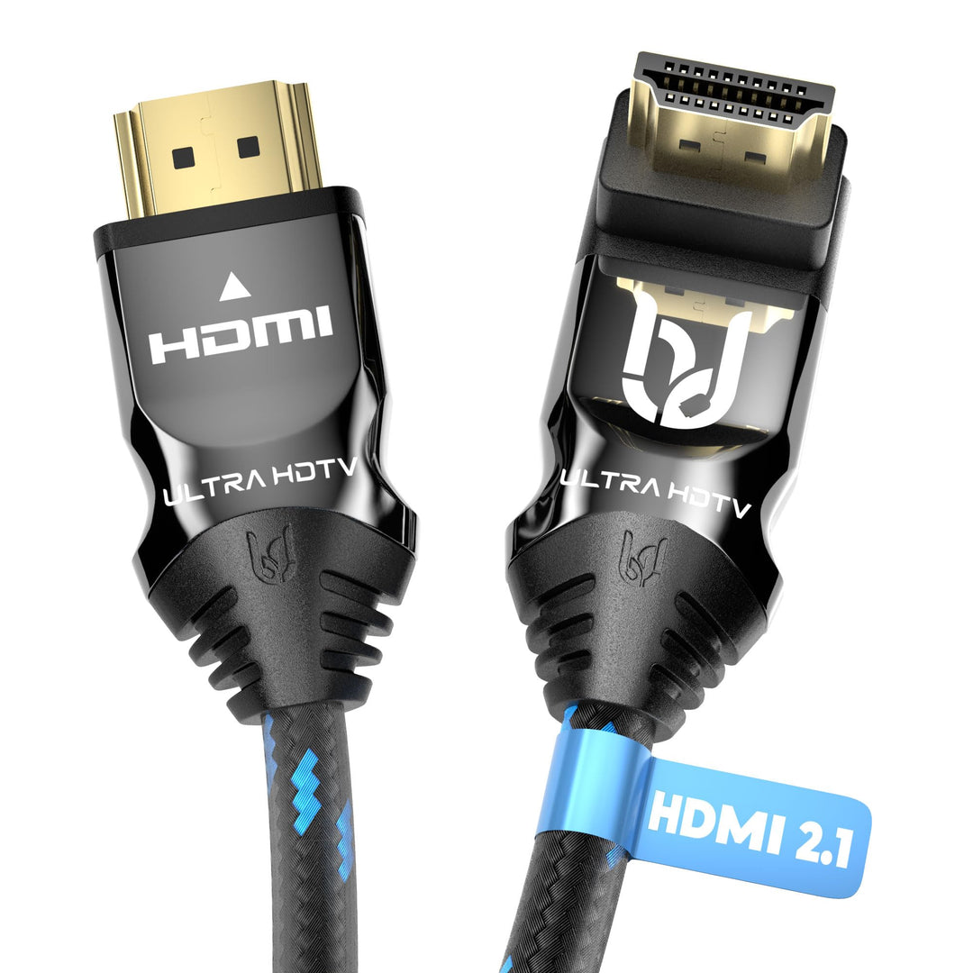 Ultra HDTV 90° 8K HDMI 2.1 Kabel - 0,5m kurz, Winkel-Stecker, 48 Gbps, 8K@60Hz, 4K@120Hz - Knickschu