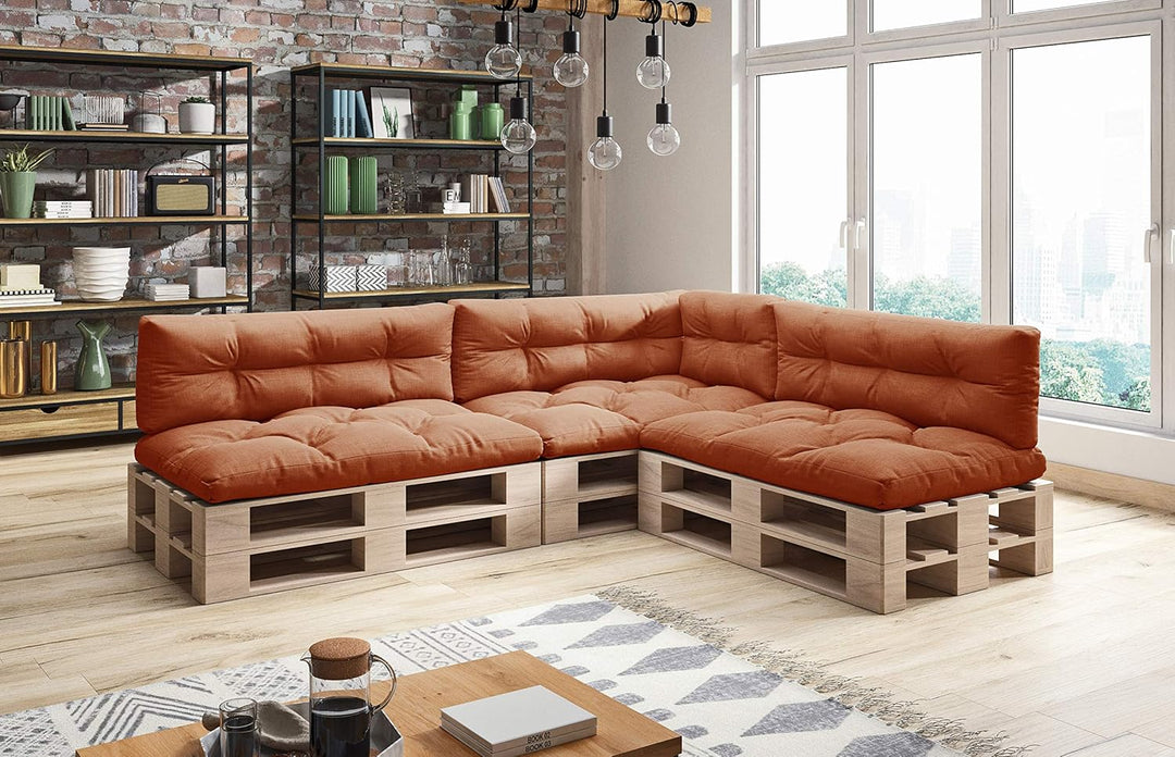 sunnypillow Palettenkissen 7er Set für Europaletten Indoor und Outdoor Palettenpolster Palettensofa