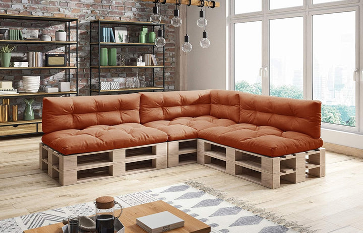sunnypillow Palettenkissen 7er Set für Europaletten Indoor und Outdoor Palettenpolster Palettensofa
