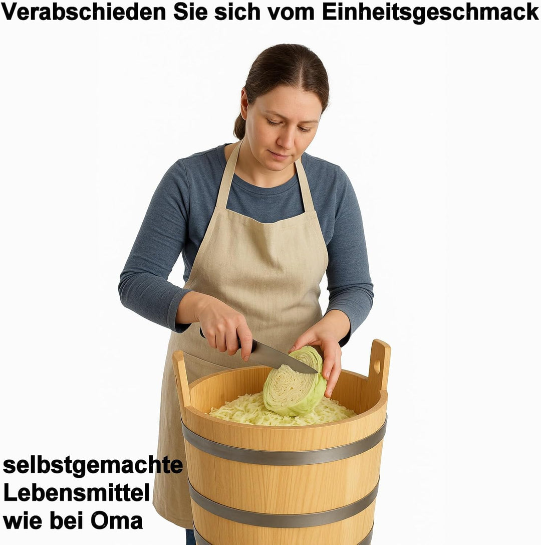 Fassl Baron Krautfass Holz Pökelfass Surfass 89 l Fleischfass Sauerkrautfass Farbe mit Spindel und z