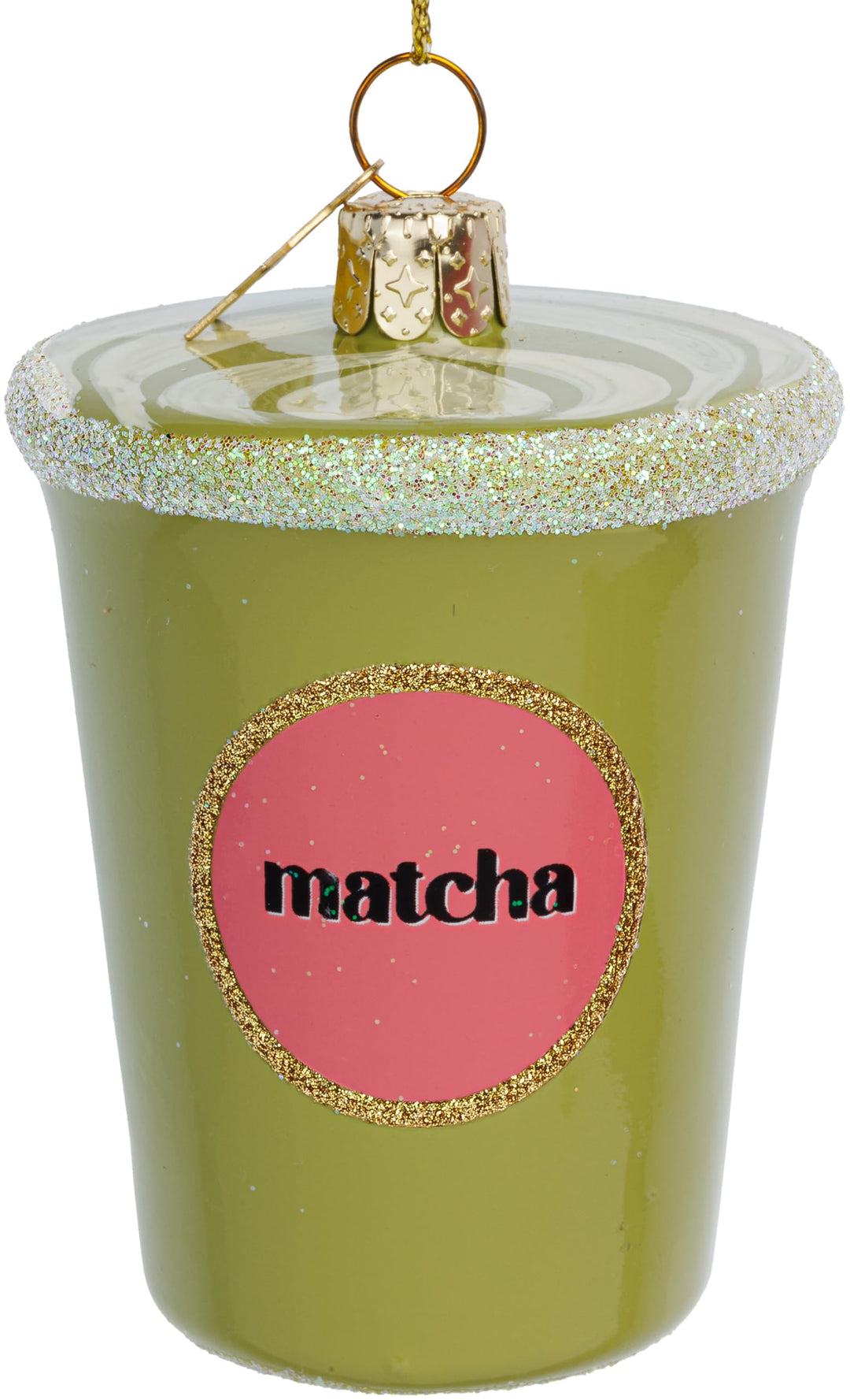 SIKORA Matcha Tee Latte besondere Weihnachtskugel Glas Christbaumschmuck Deko Figur Weihnachten Anhä