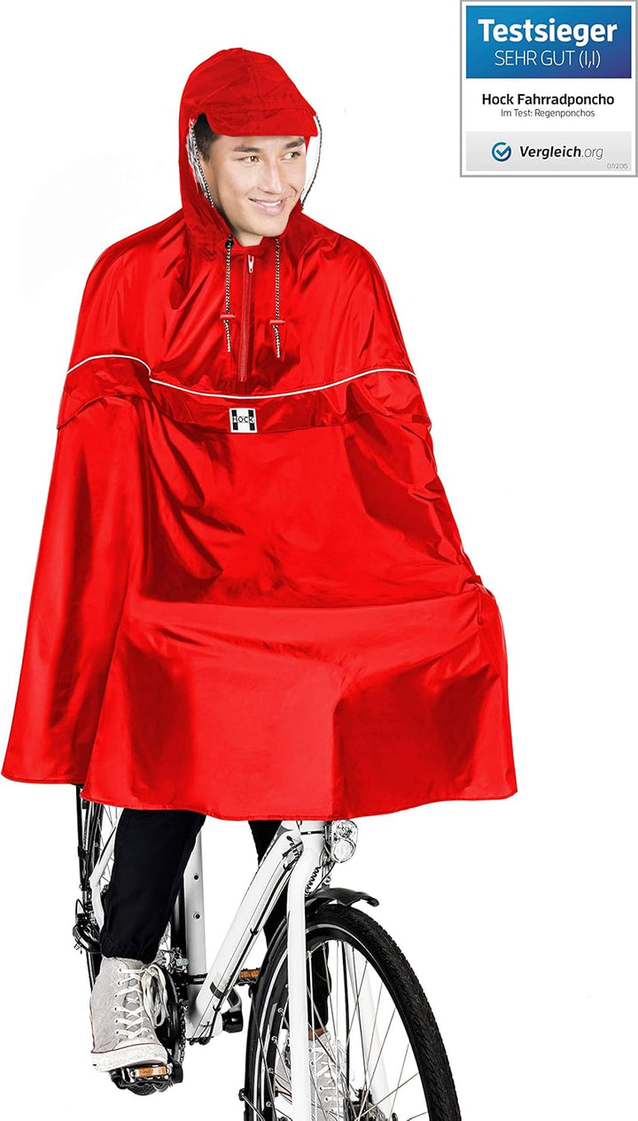 HOCK - DAS ORIGINAL und echter TESTSIEGER* - Fahrrad Regenponcho mit Kapuze inkl. Sichtfenster - Fah