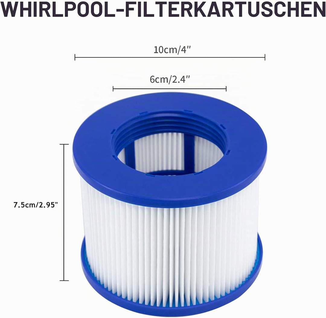 Hrozny Filterkartusche für Whirlpool, Clever Spa Filter 75 x 100 mm Whirlpool Filter Zubehör. (12Stü