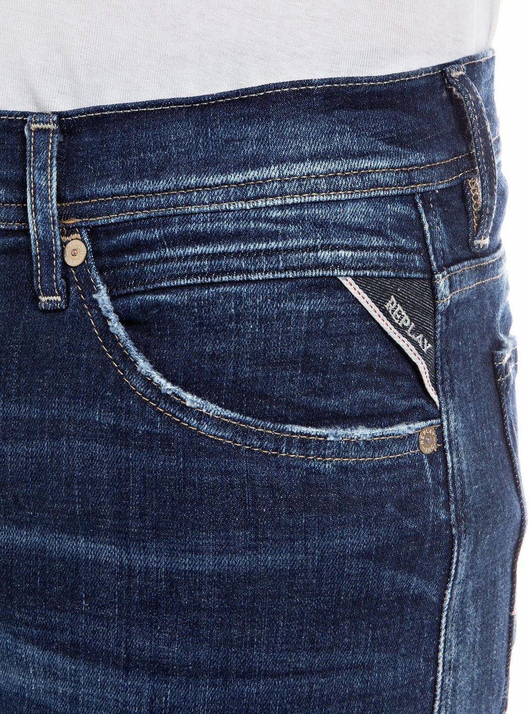 Replay Herren Jeans Jondrill Skinny-Fit Aged 40W / 34L Dark Blue 007-1, 40W / 34L Dark Blue 007-1