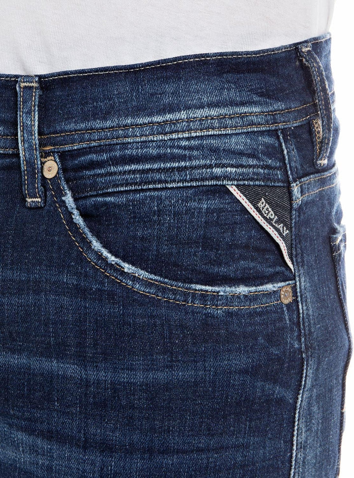 Replay Herren Jeans Jondrill Skinny-Fit Aged 40W / 34L Dark Blue 007-1, 40W / 34L Dark Blue 007-1