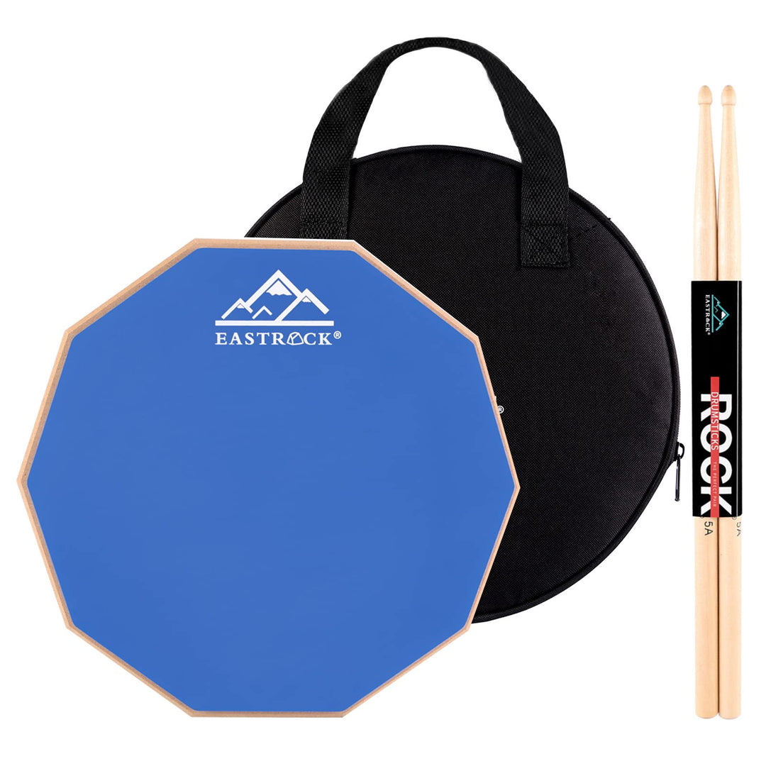 EASTROCK Übungspad, 27,9 cm, doppelseitig, Silent, Schlagzeug-Pad, Gummi Dumb Drum mit Drumsticks un