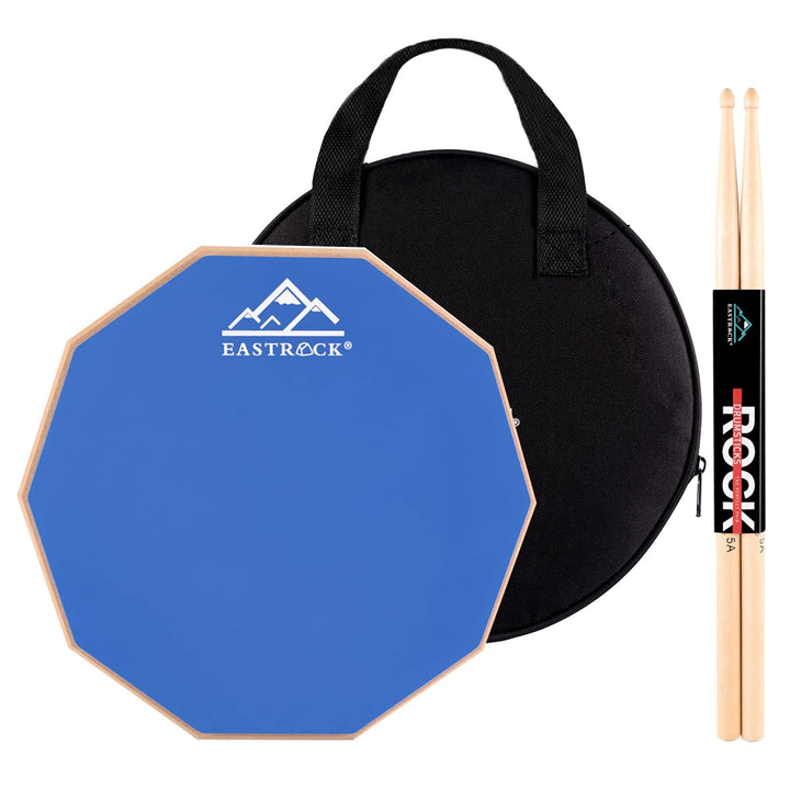 EASTROCK Übungspad, 27,9 cm, doppelseitig, Silent, Schlagzeug-Pad, Gummi Dumb Drum mit Drumsticks un