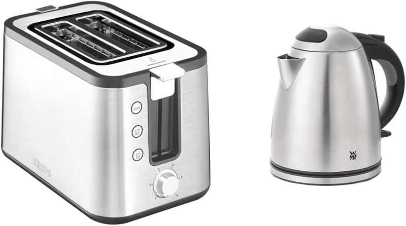 Krups KH442D Control Line Premium Toaster | Edelstahl | 2 kurze Schlitze für 2 Scheiben | Silber/Sch