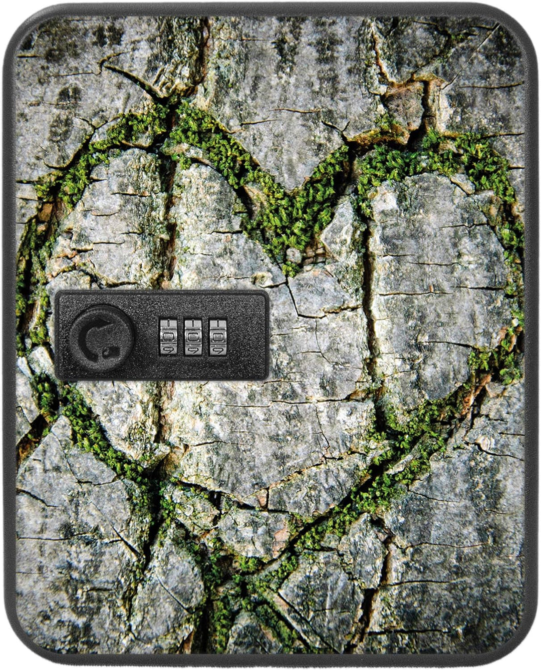 banjado® Burg-Wächter® abschliessbarer Schlüsselkasten mit Motiv Herz Aus Moos für 20 Schlüssel - Sc