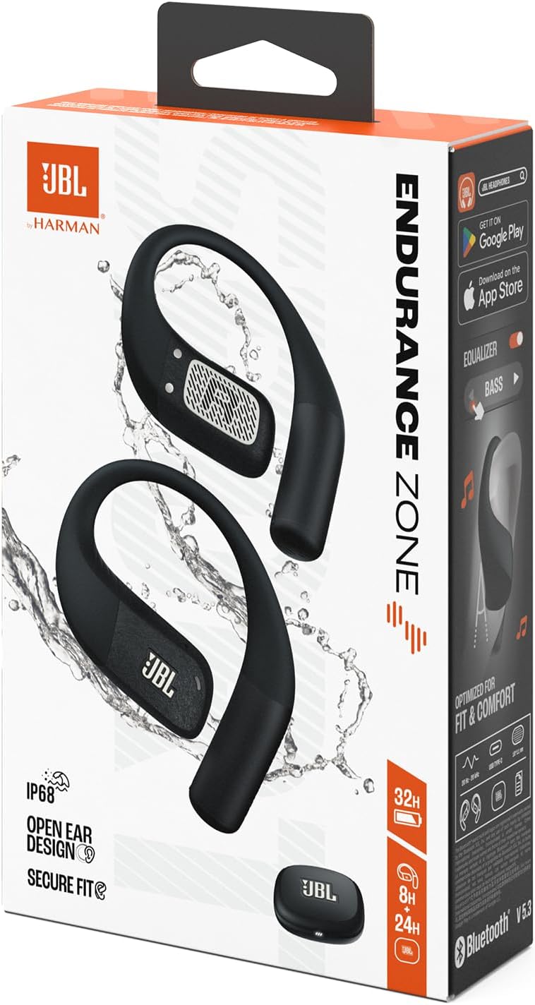 JBL Endurance Zone kabellose Open-Ear Sport-Kopfhörer mit Ohrbügel-Design, OpenSound-Technologie, 32