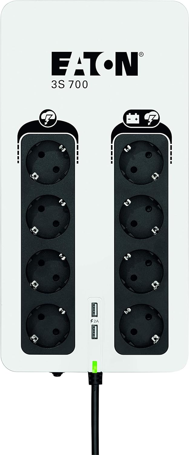 Eaton 3S 700 DIN - 3S700D - Unterbrechungsfreie Stromversorgung (USV) - 700 VA mit Überspannungsschu